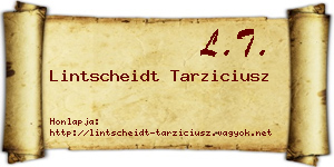Lintscheidt Tarziciusz névjegykártya